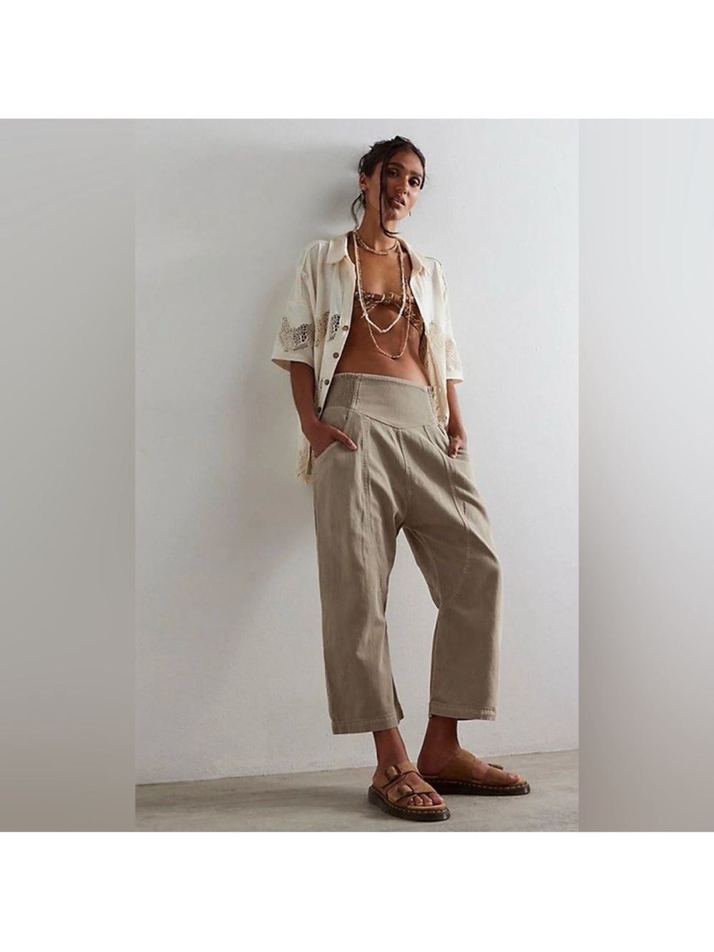 Free People We The Free Lunan Crop Harem Jeans S *Stain*